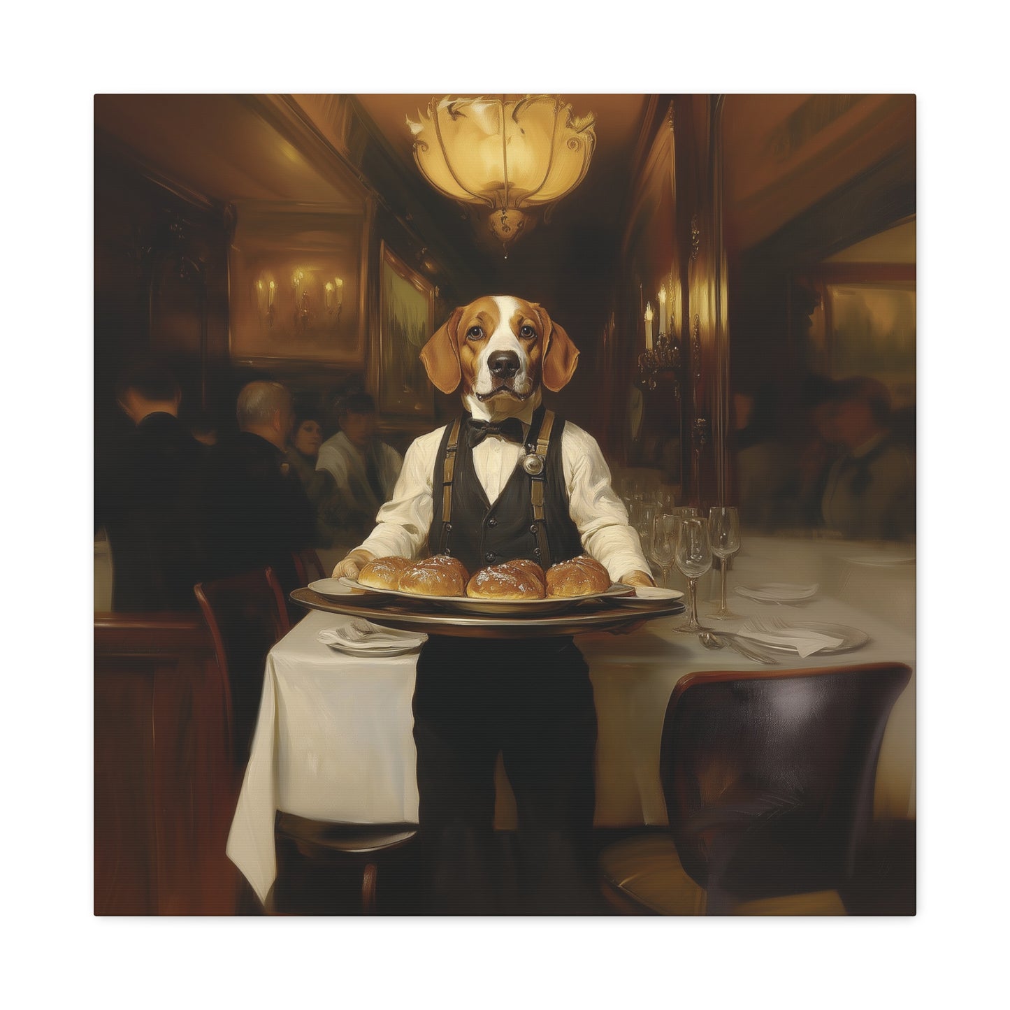 Dog Waiter Canvas