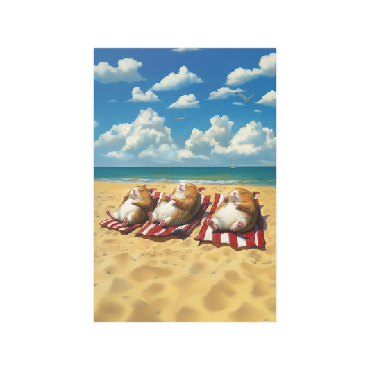 Hamsters on the Beach Poster