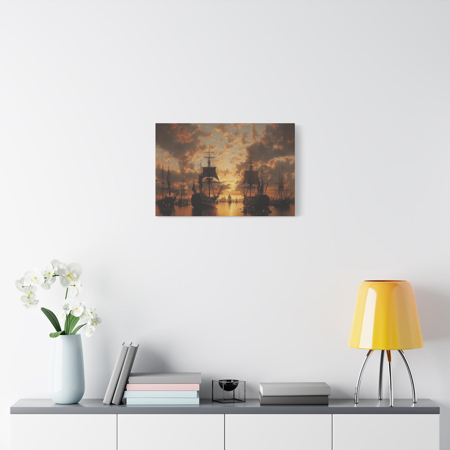 Sunset Ships Canvas