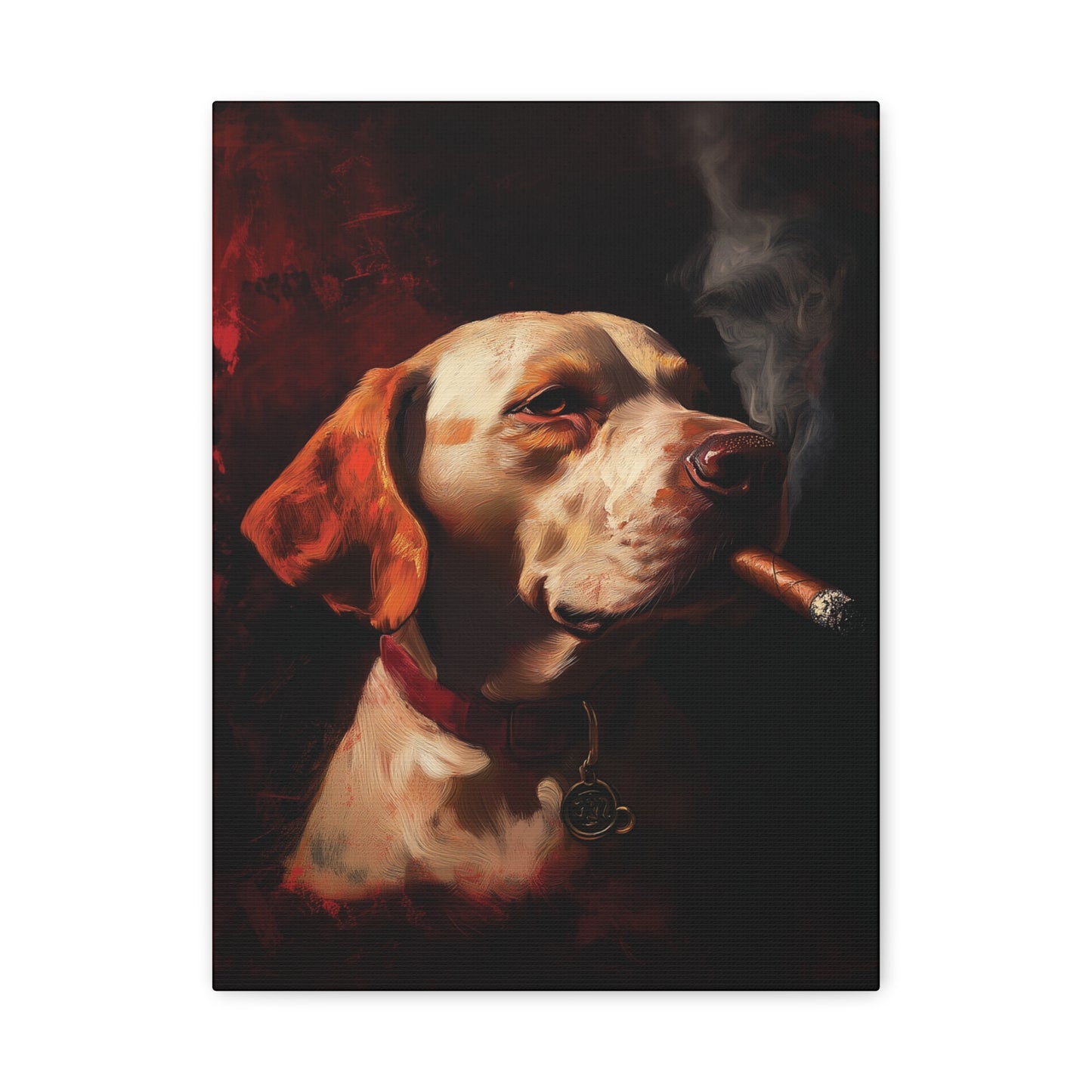 Dog Smoking Cigar Canvas