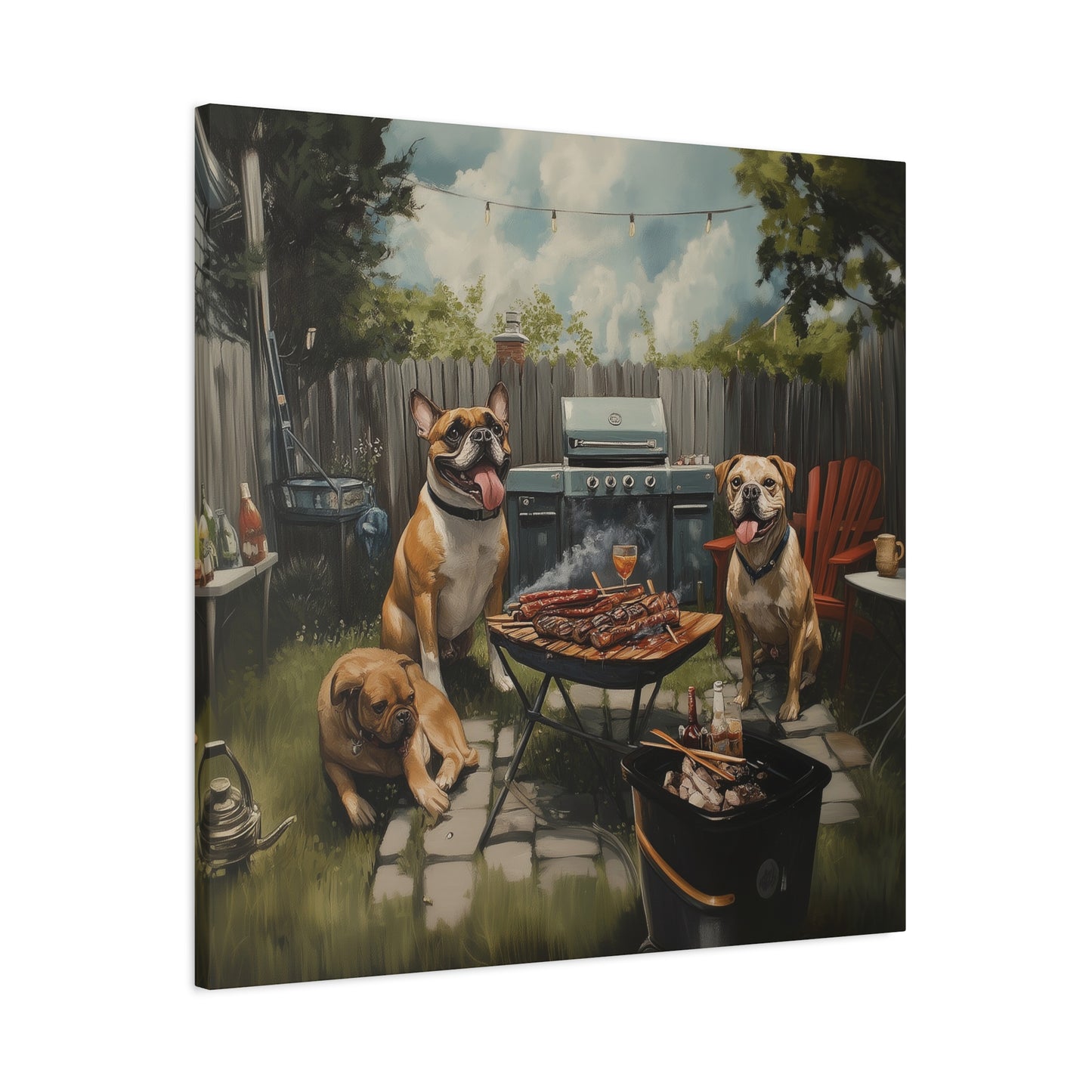 Barbeque Dogs Canvas