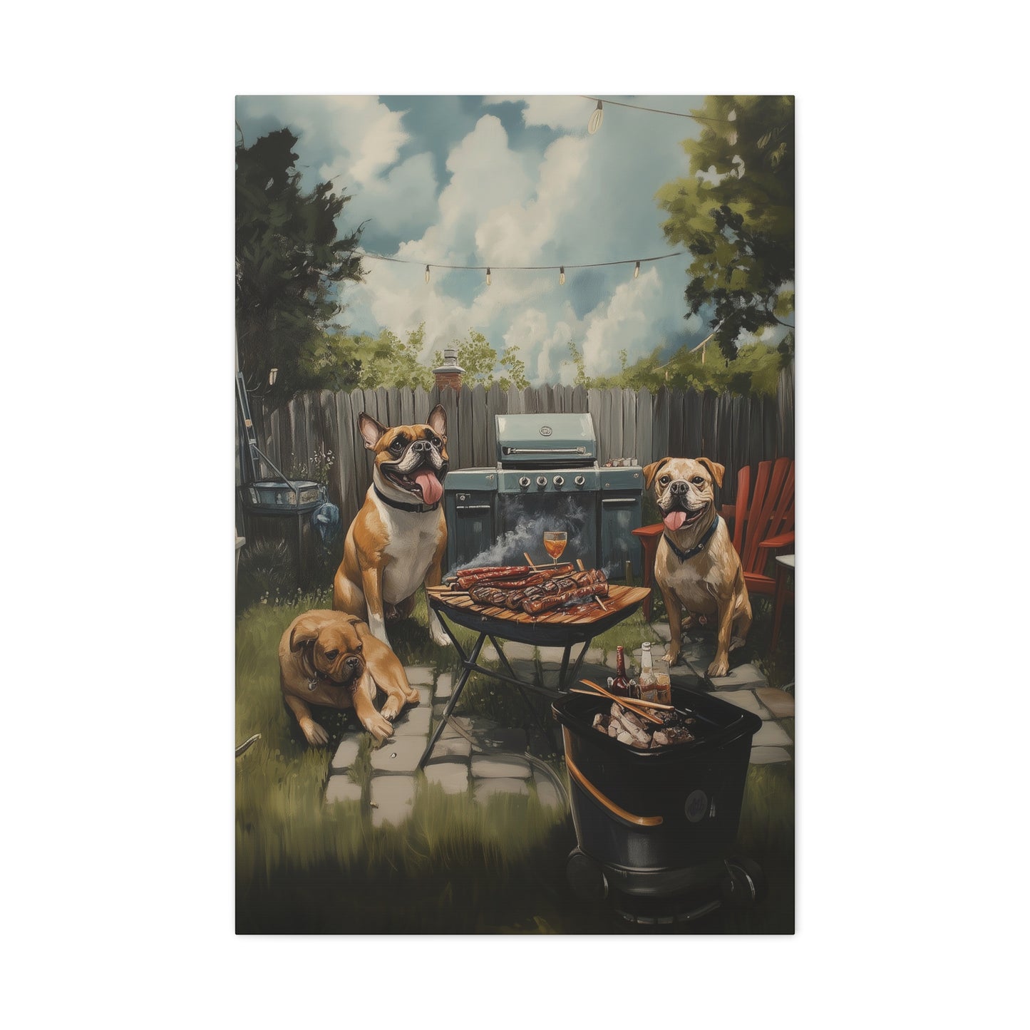 Barbeque Dogs Canvas