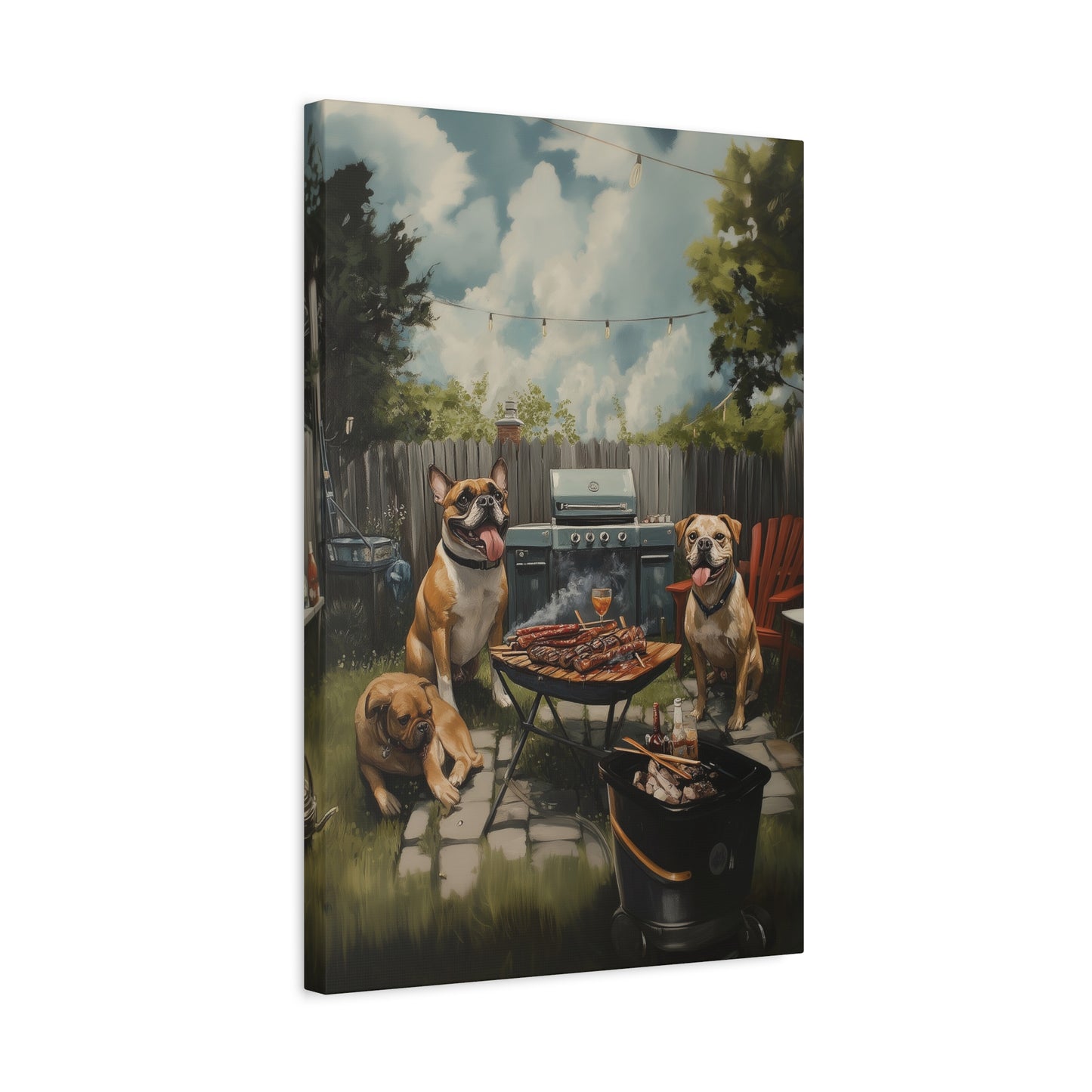 Barbeque Dogs Canvas