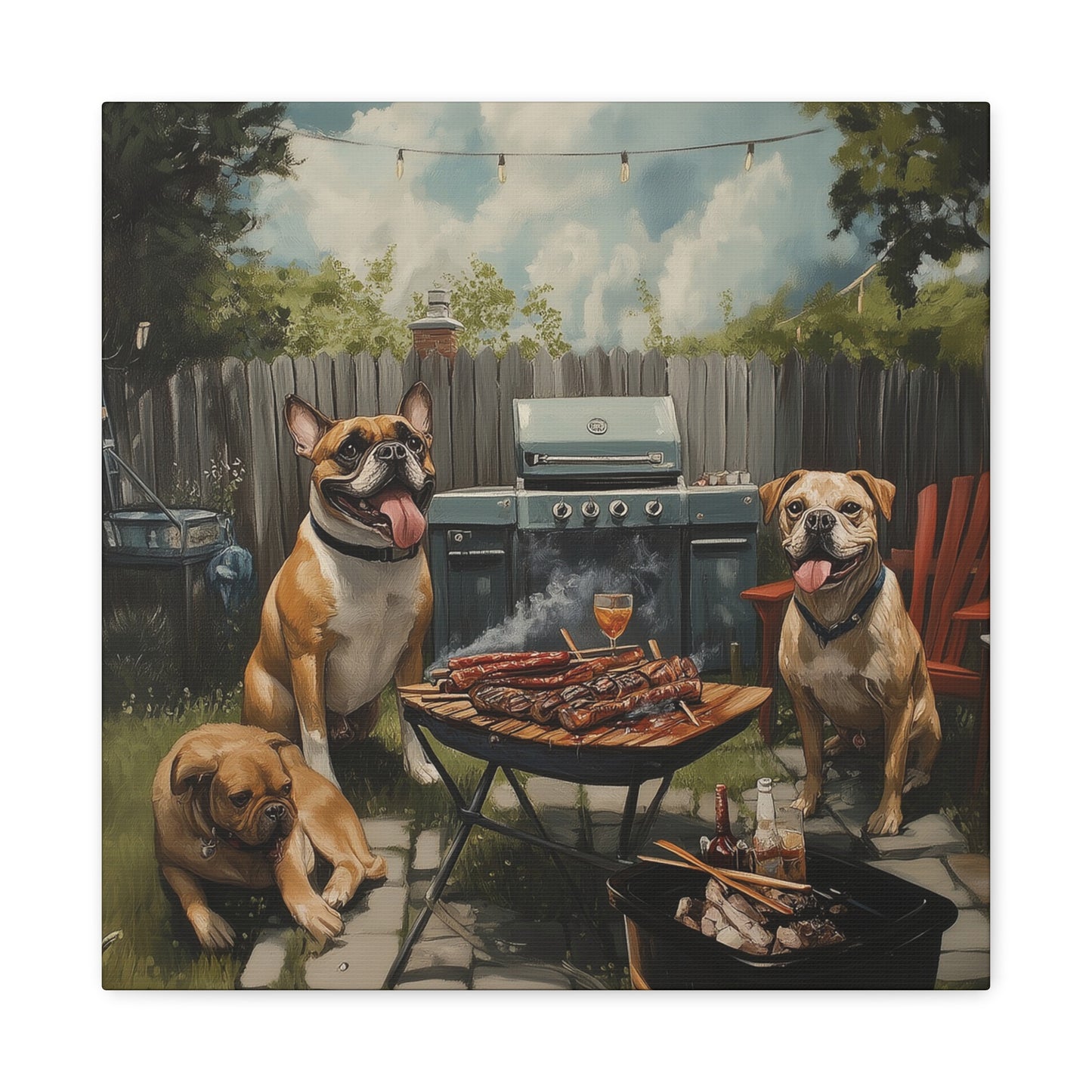 Barbeque Dogs Canvas