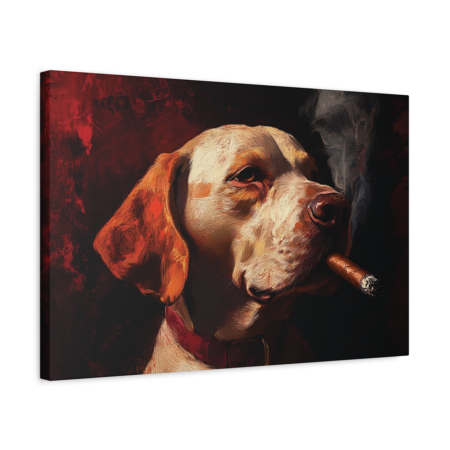 Dog Smoking Cigar Canvas