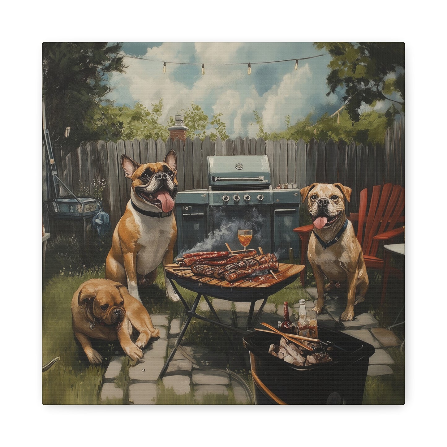 Barbeque Dogs Canvas