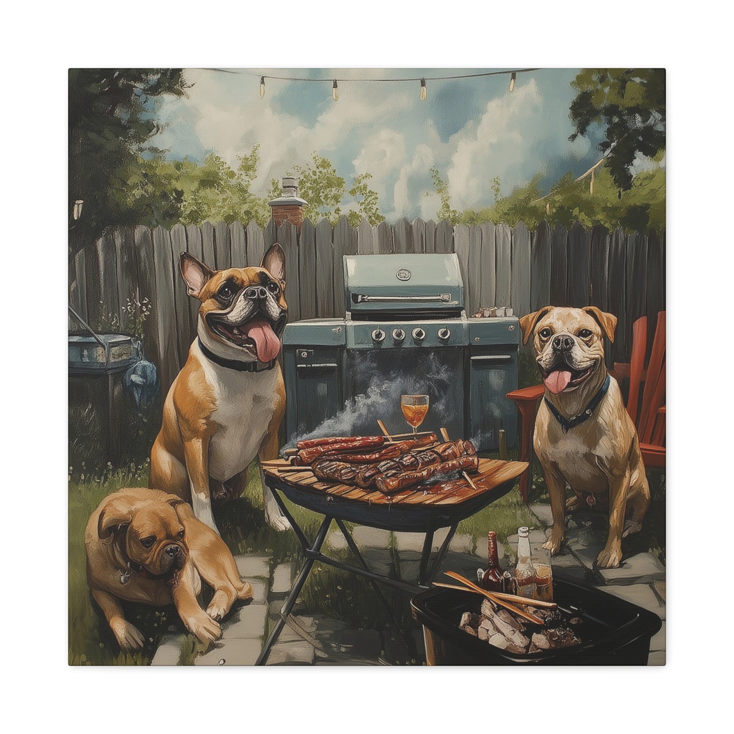 Barbeque Dogs Canvas