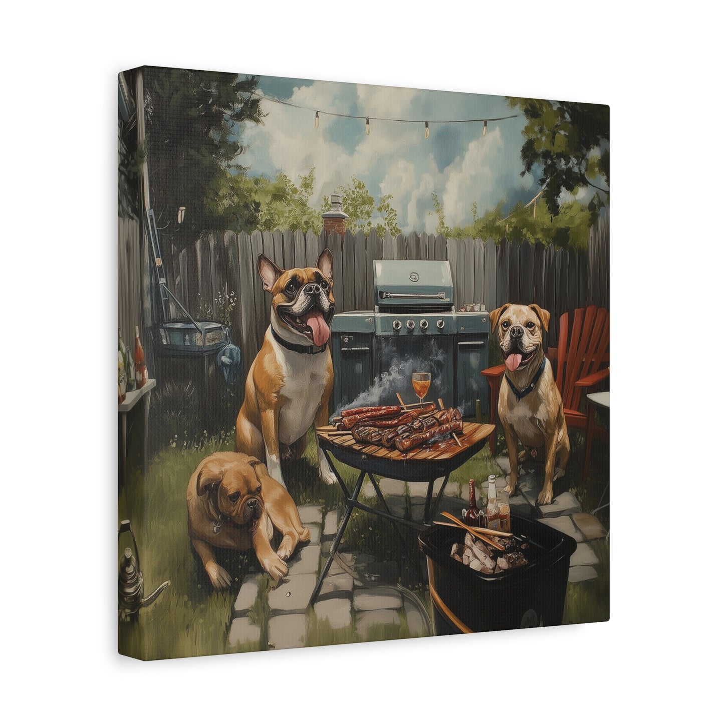 Barbeque Dogs Canvas