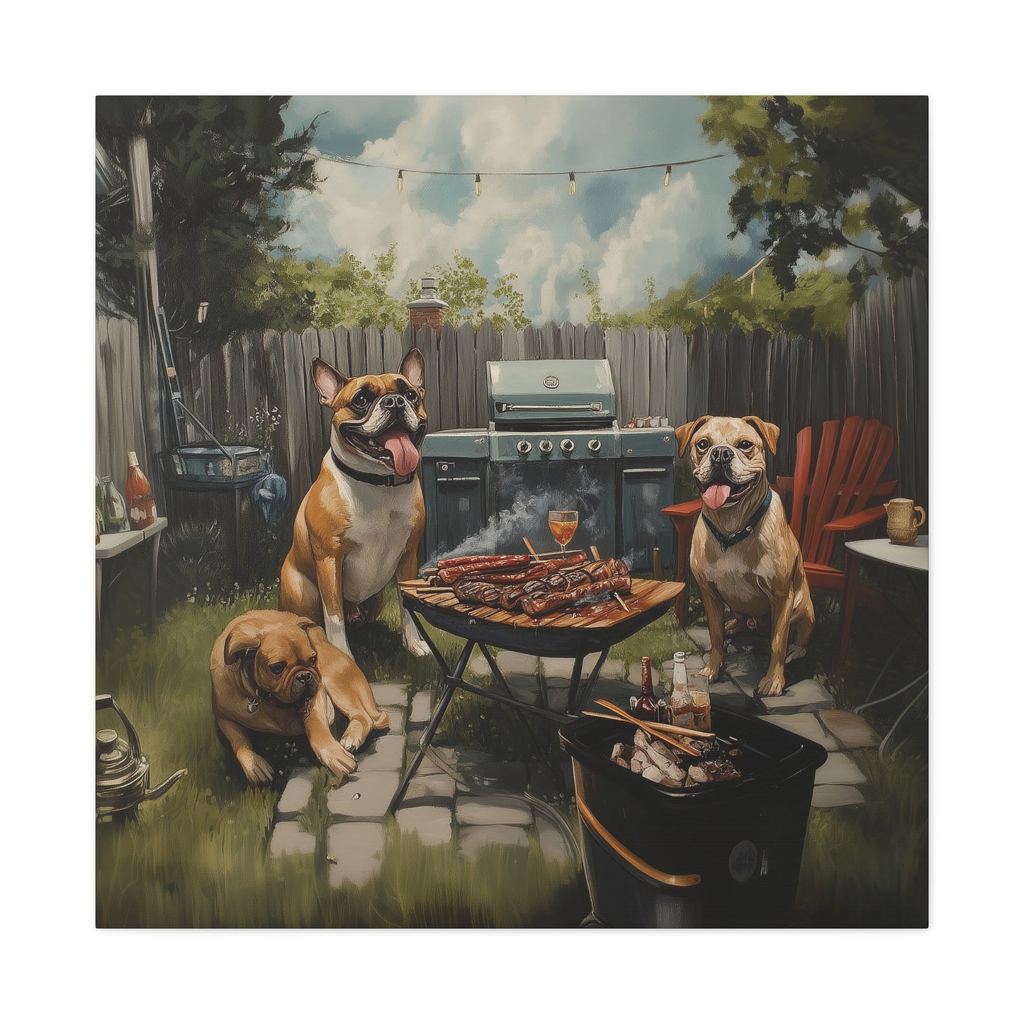 Barbeque Dogs Canvas