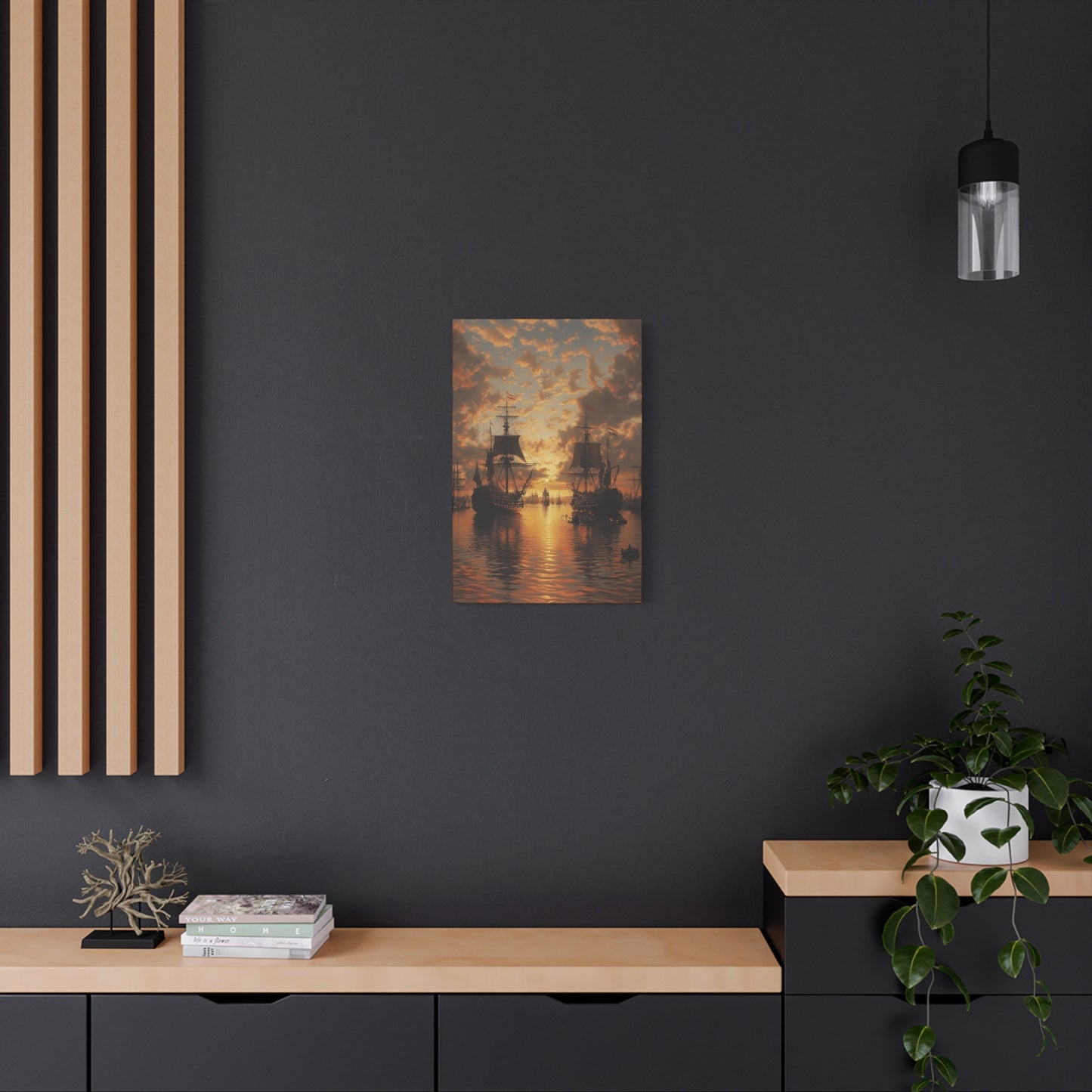 Sunset Ships Canvas