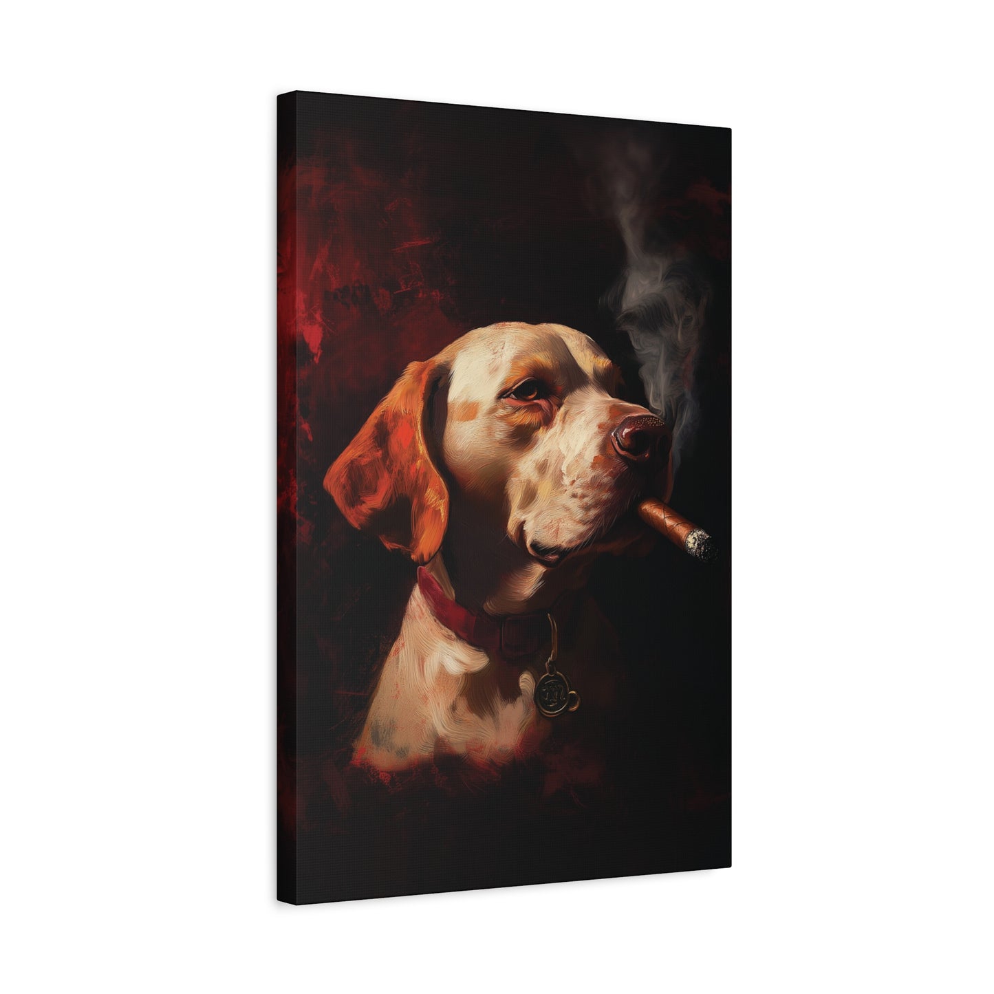 Dog Smoking Cigar Canvas