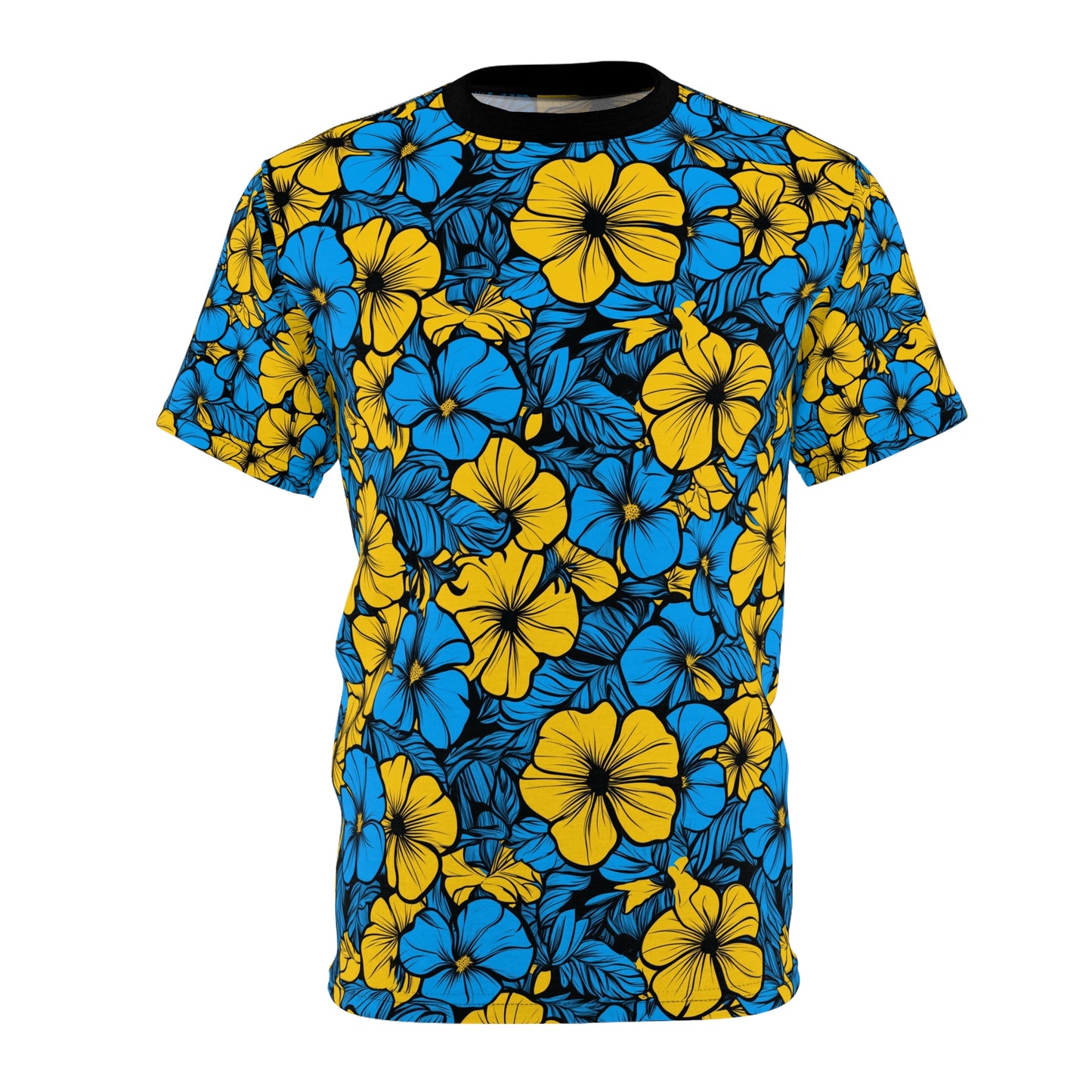 Blue and Yellow Hawaiian T-Shirt