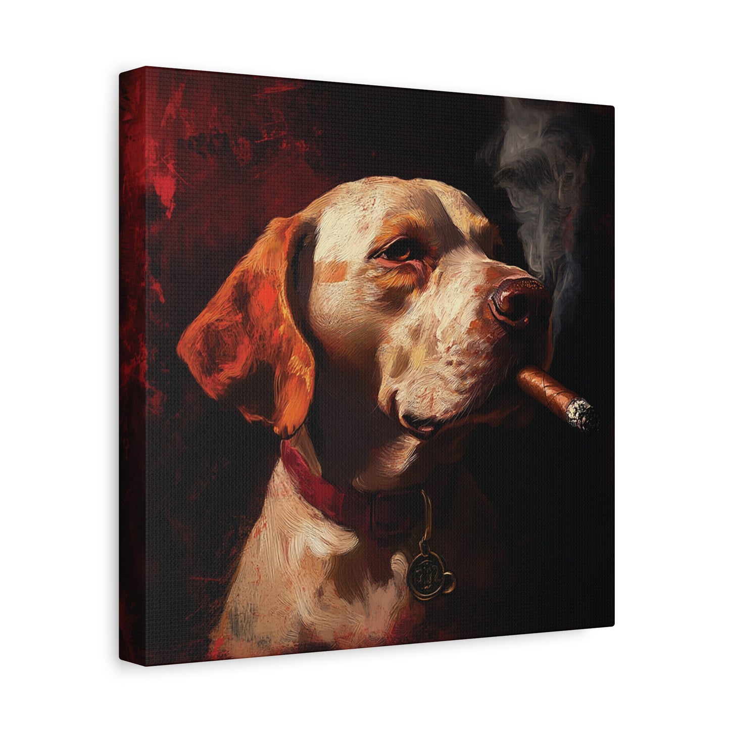 Dog Smoking Cigar Canvas