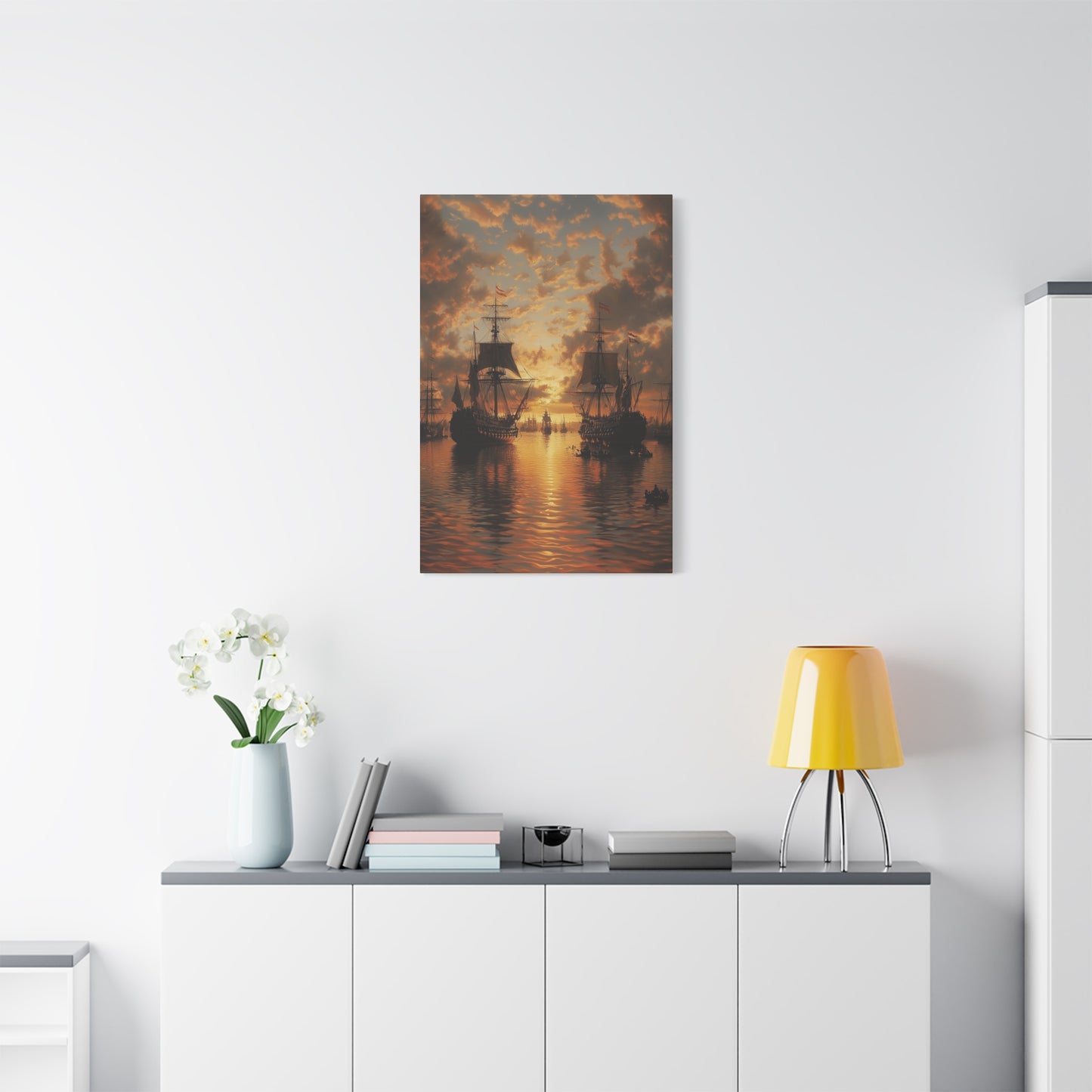 Sunset Ships Canvas