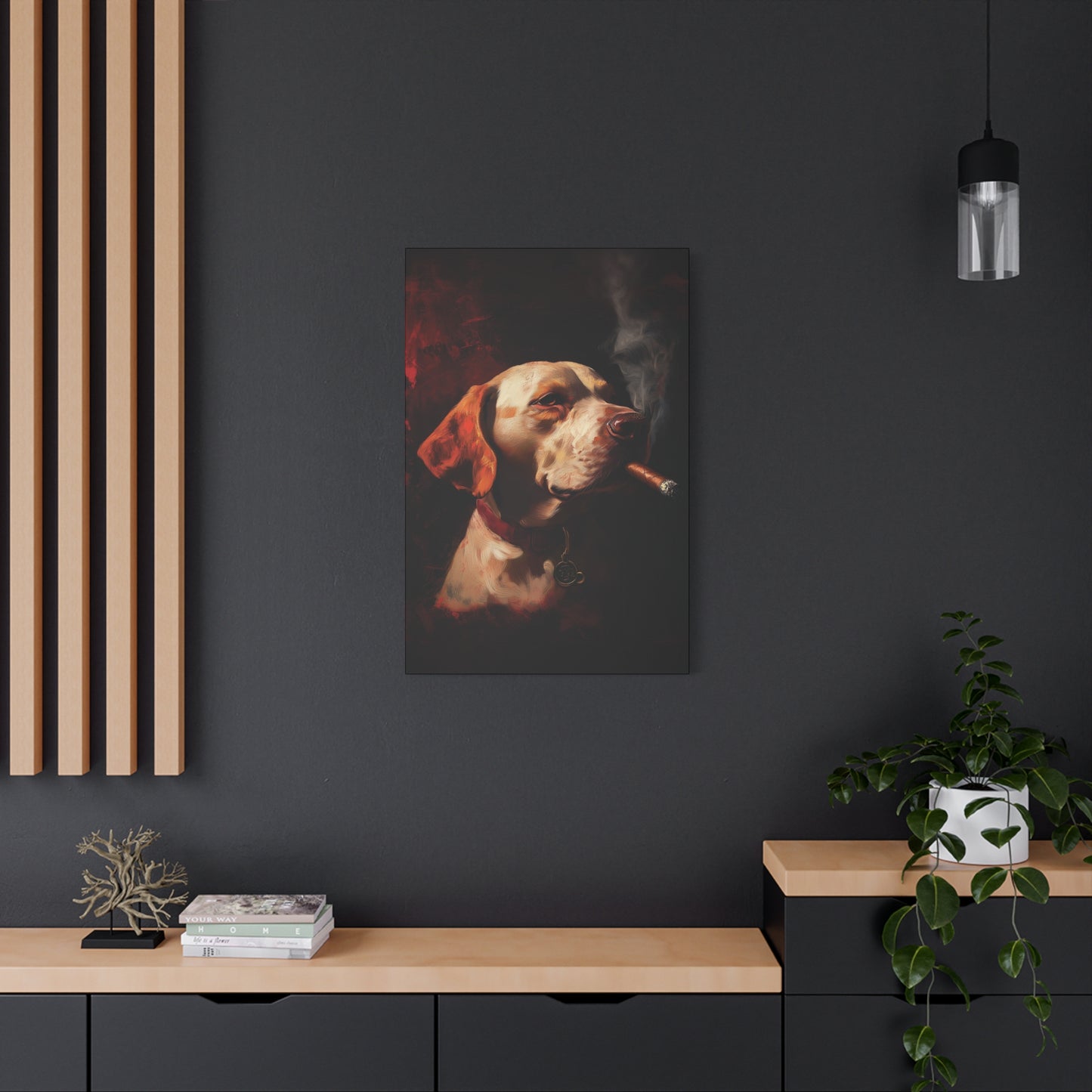 Dog Smoking Cigar Canvas