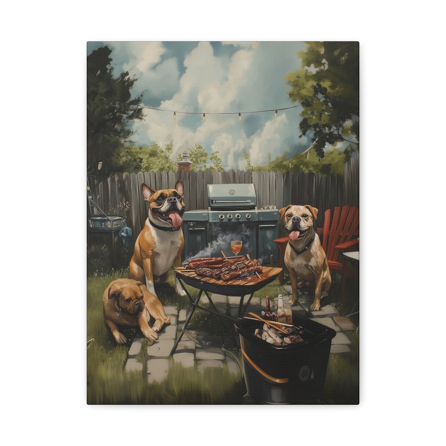 Barbeque Dogs Canvas