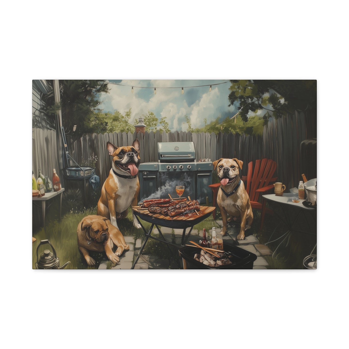 Barbeque Dogs Canvas