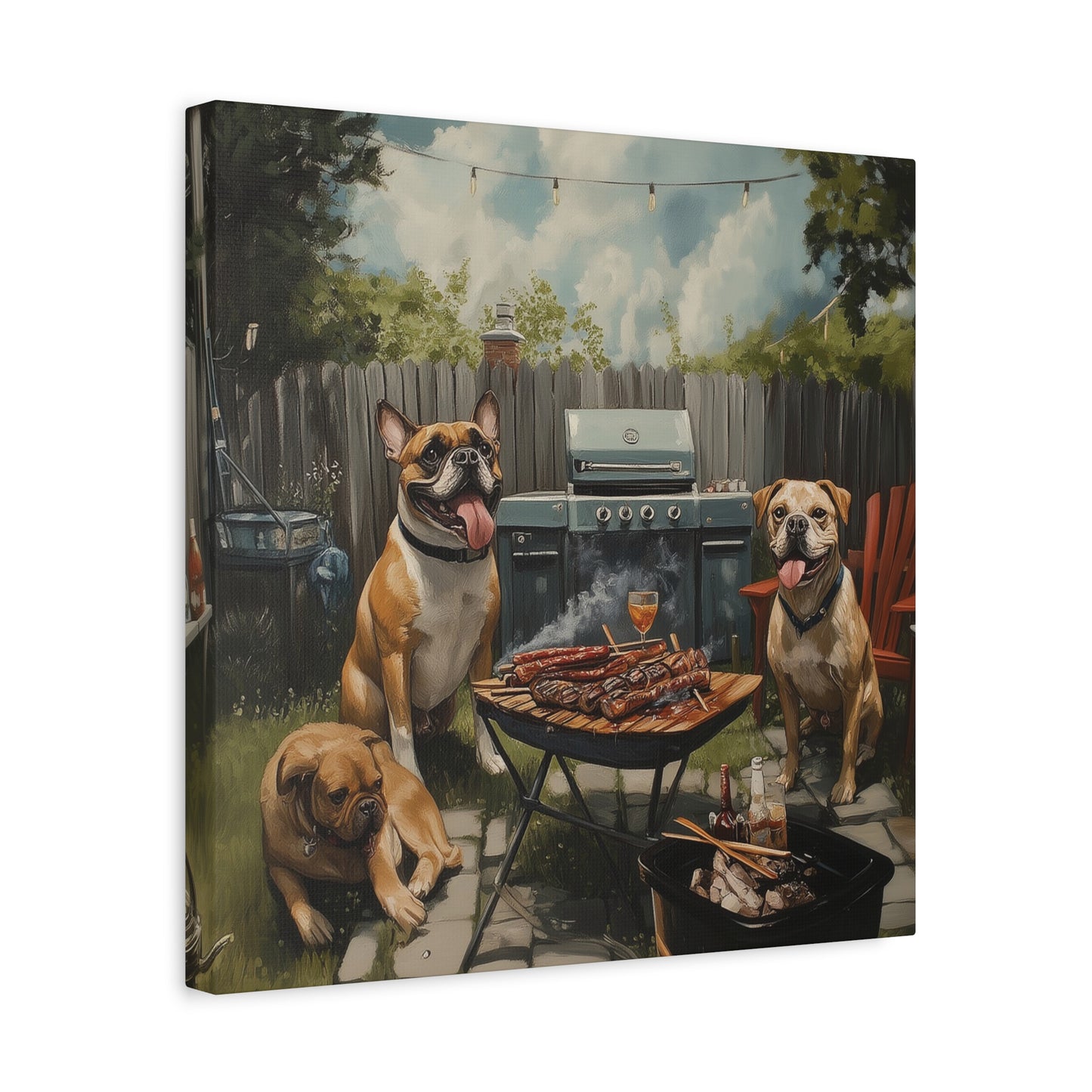 Barbeque Dogs Canvas