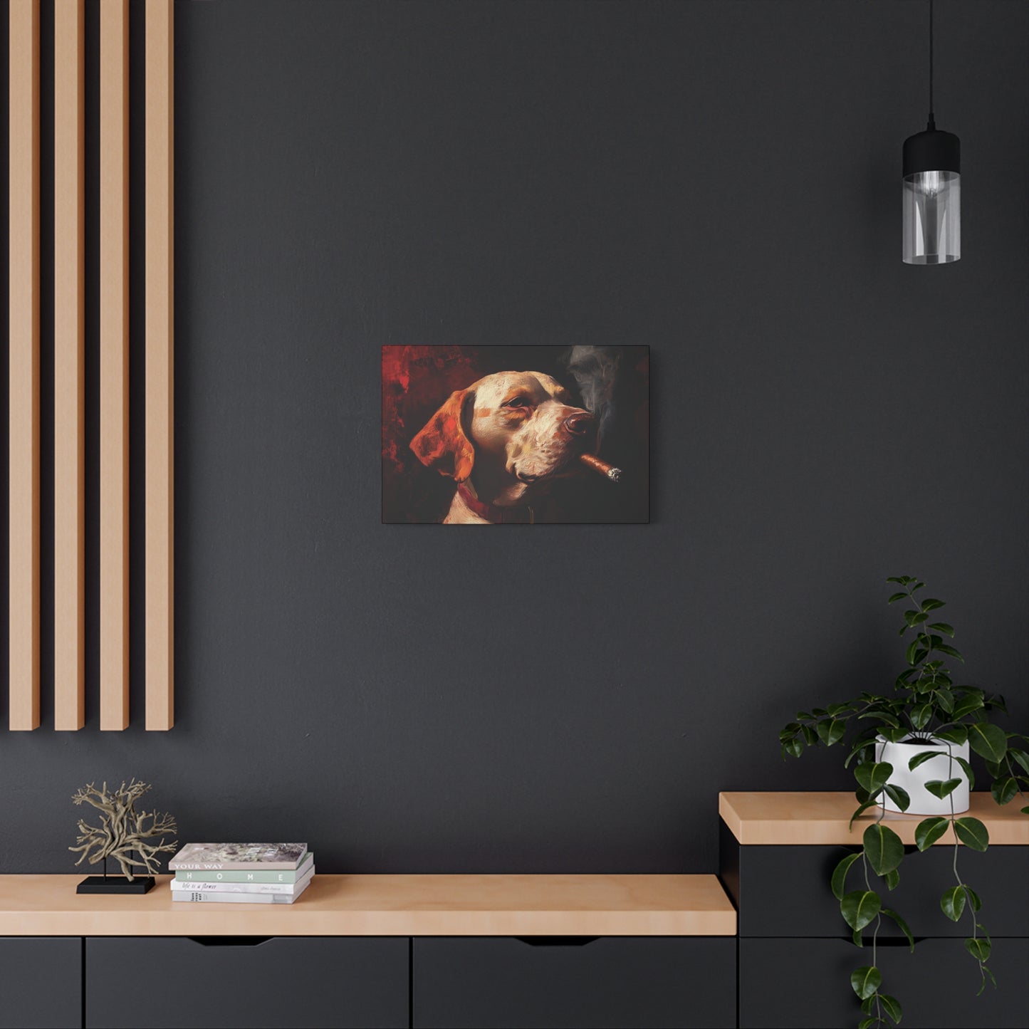 Dog Smoking Cigar Canvas