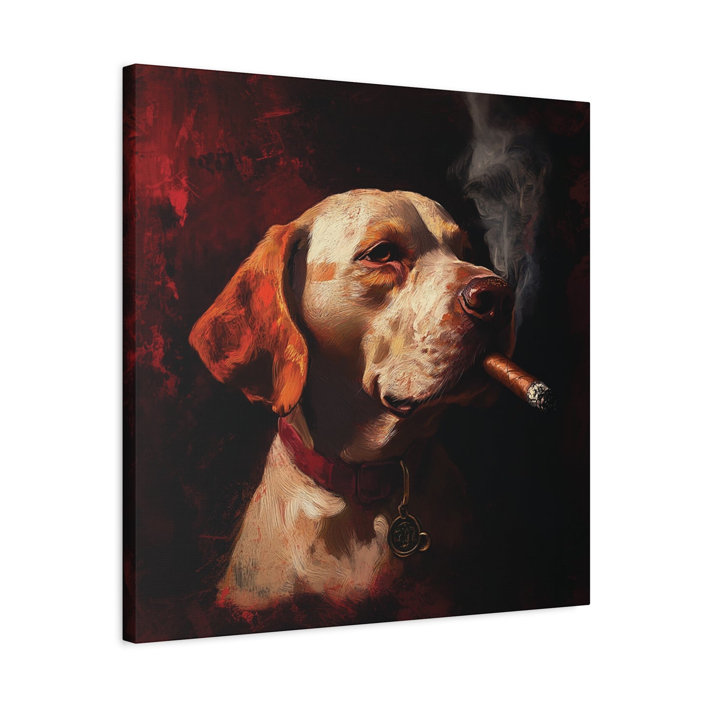 Dog Smoking Cigar Canvas