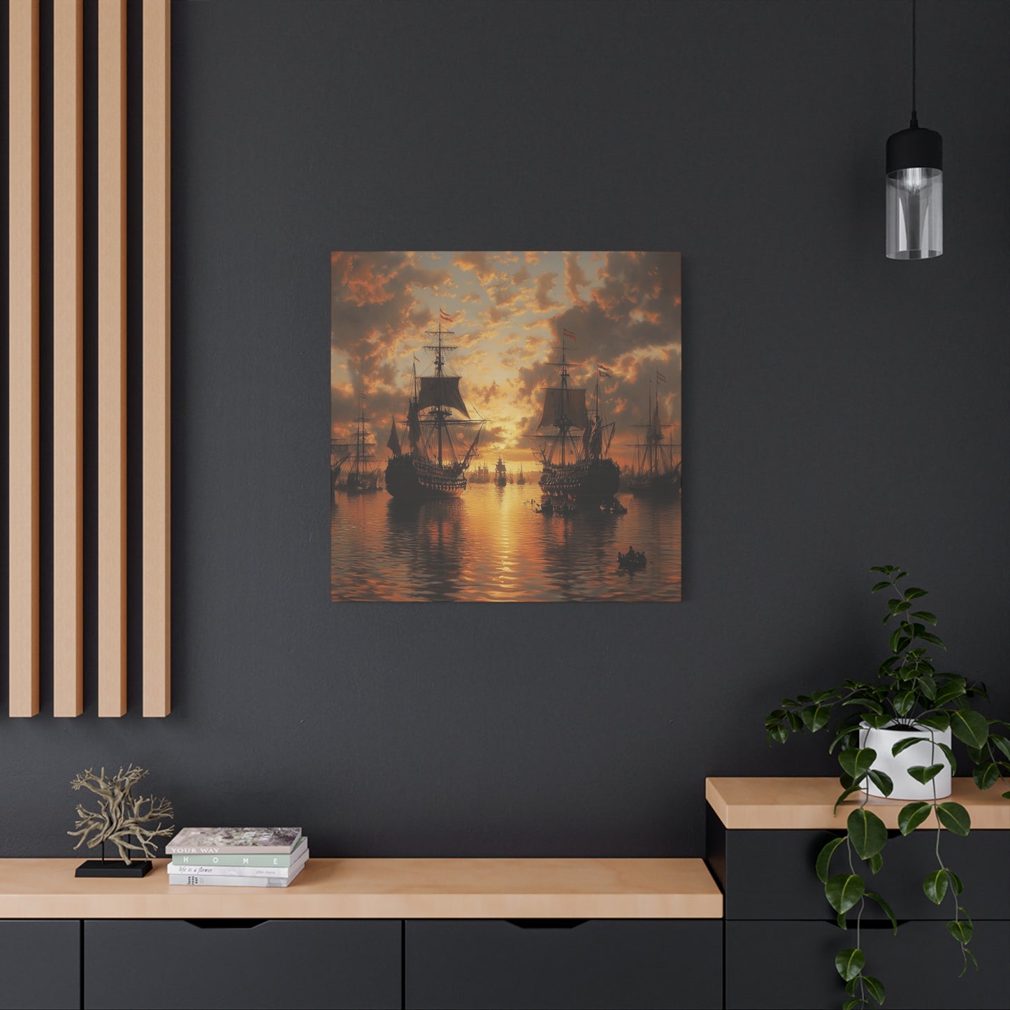 Sunset Ships Canvas