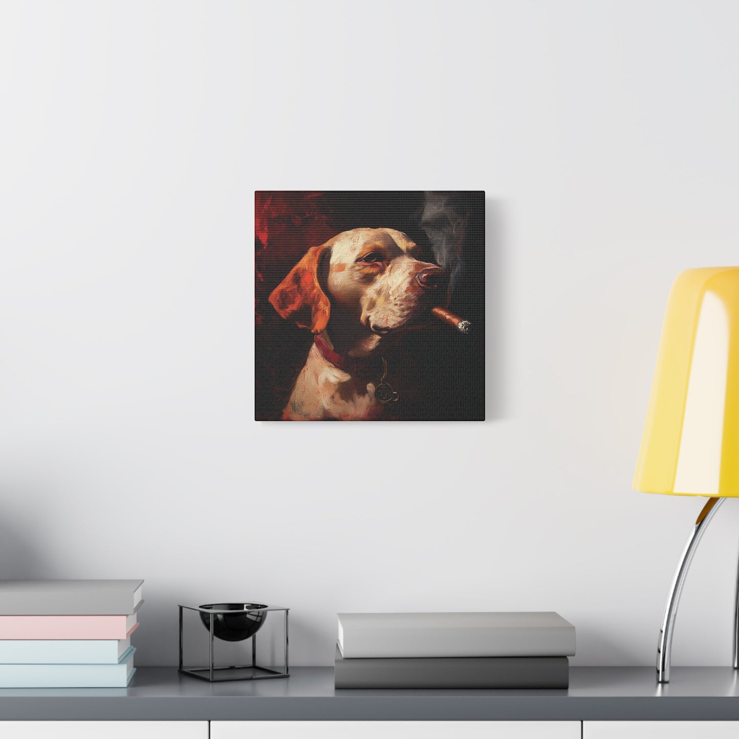 Dog Smoking Cigar Canvas