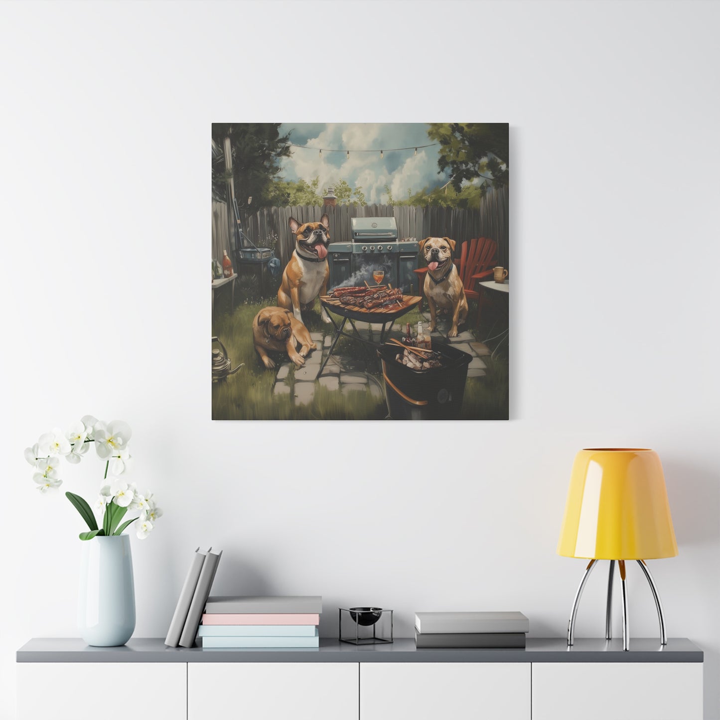 Barbeque Dogs Canvas