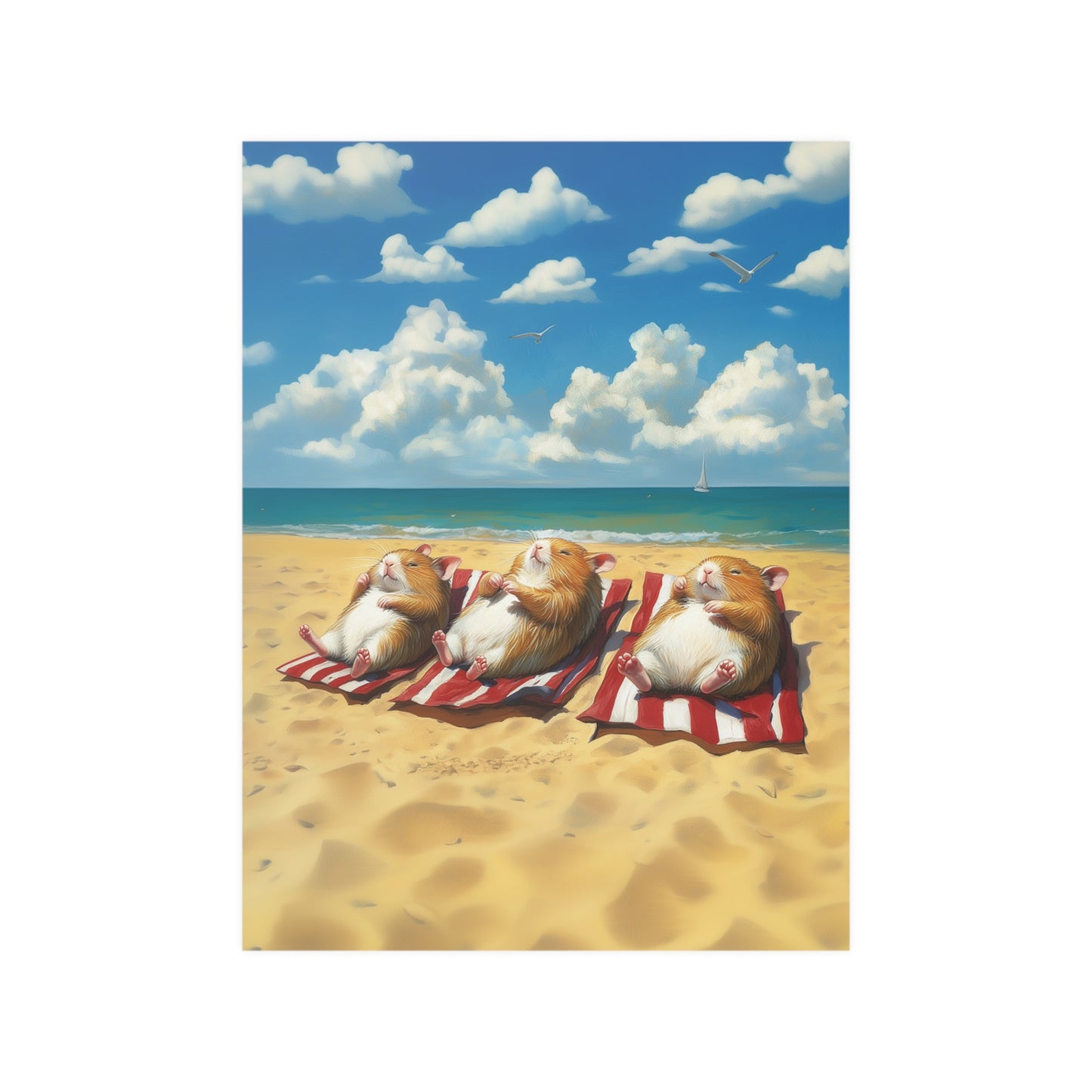 Hamsters on the Beach Poster