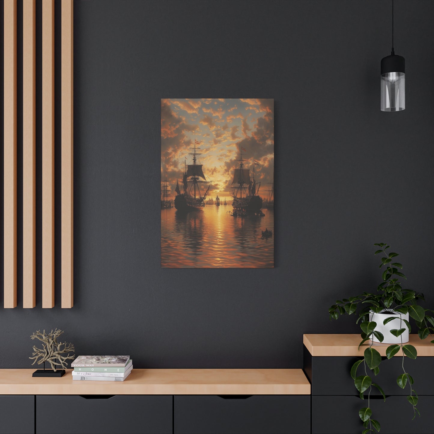 Sunset Ships Canvas