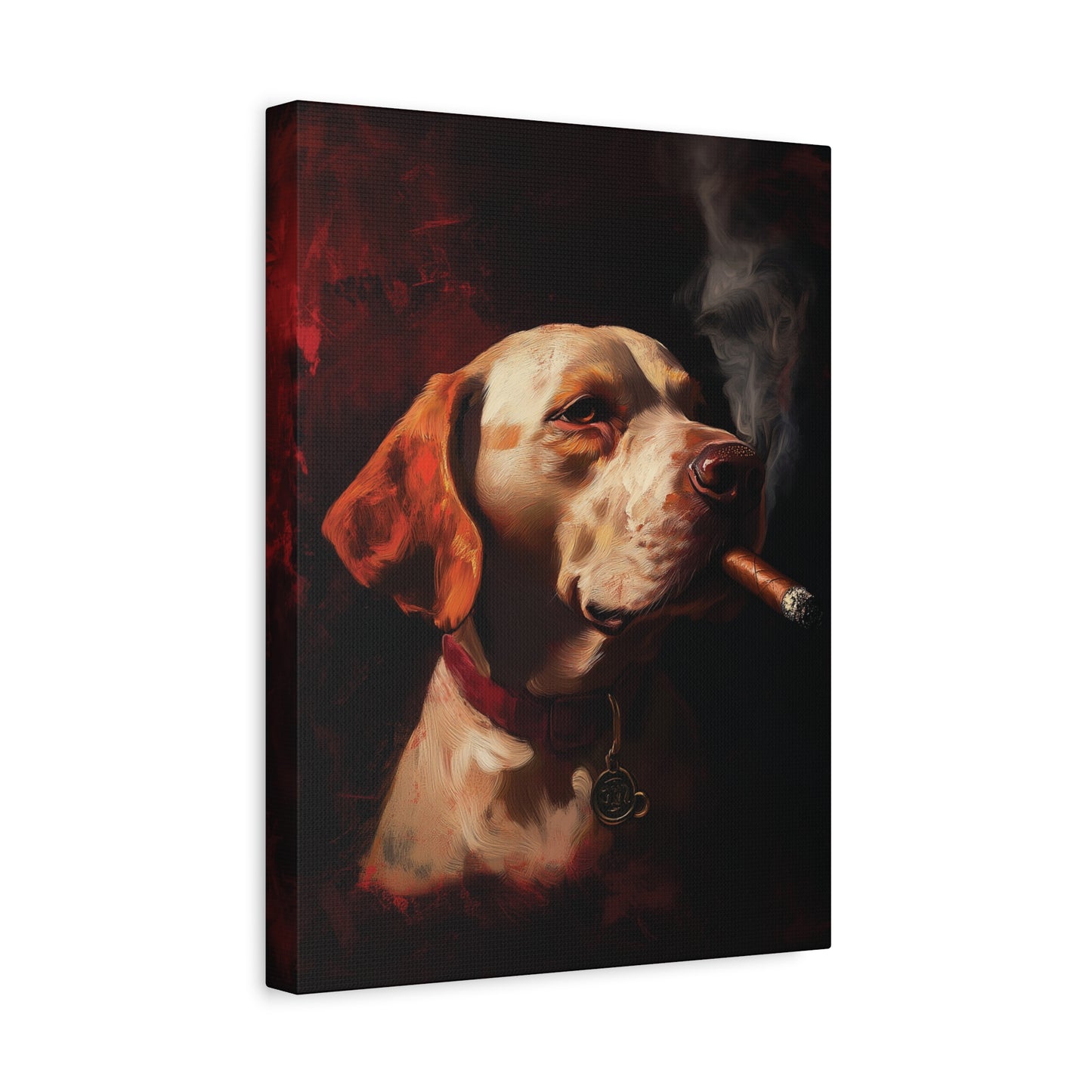 Dog Smoking Cigar Canvas