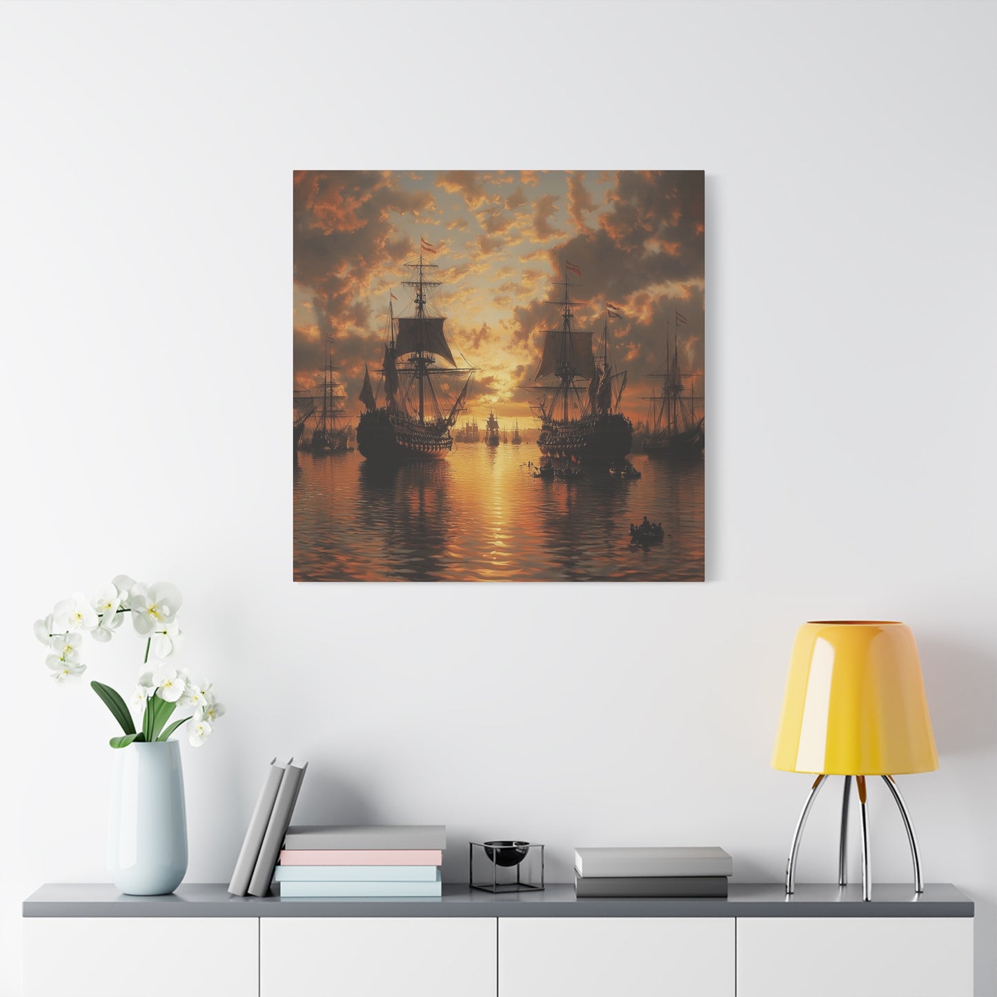 Sunset Ships Canvas