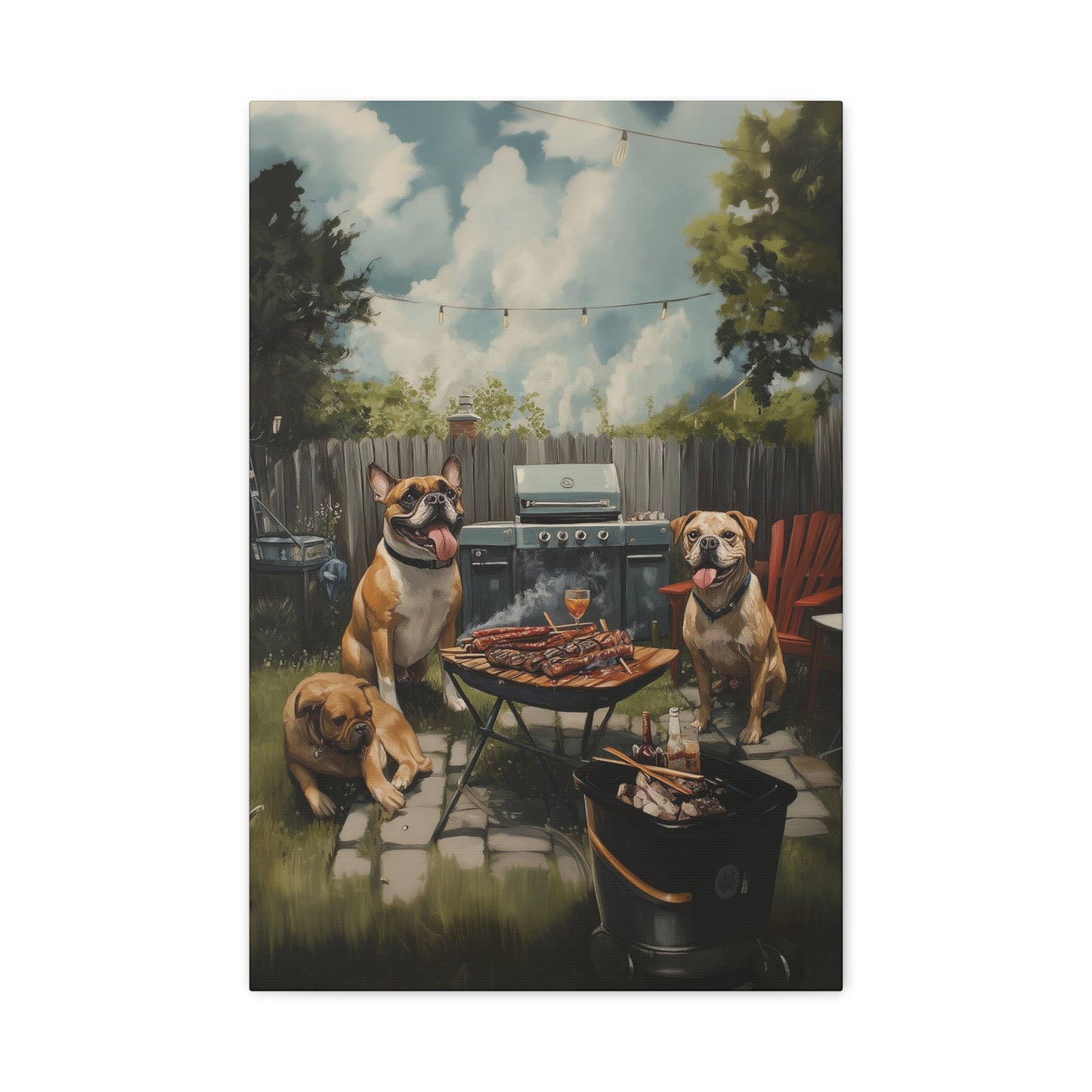 Barbeque Dogs Canvas