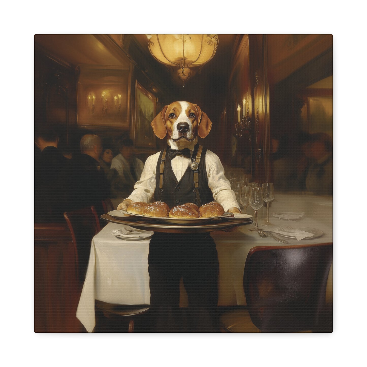 Dog Waiter Canvas