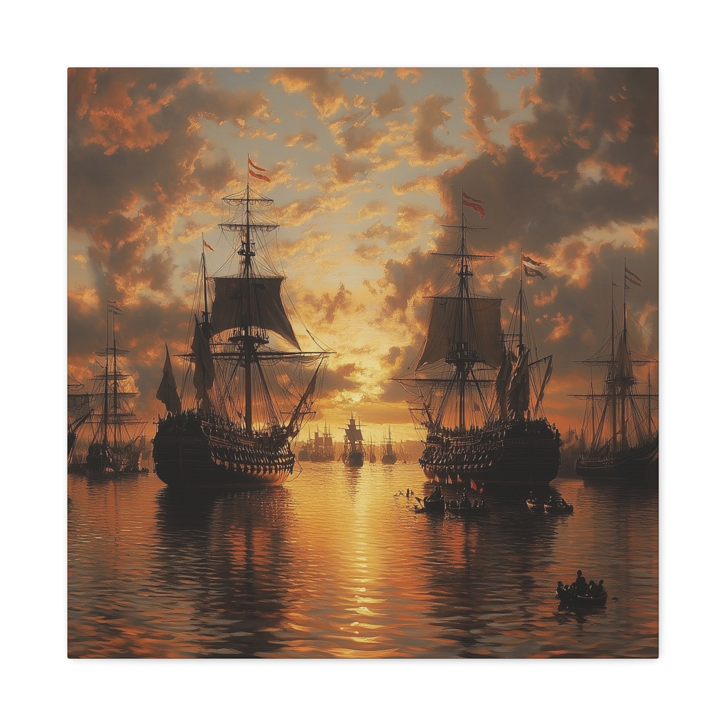 Sunset Ships Canvas